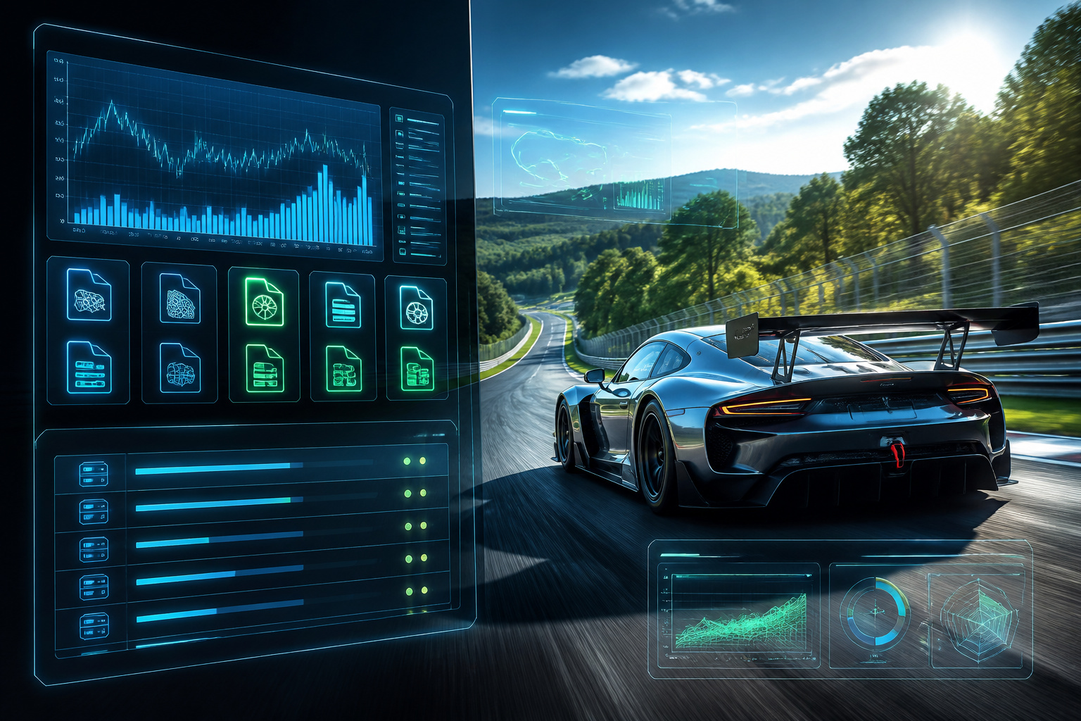 Interface de course futuriste